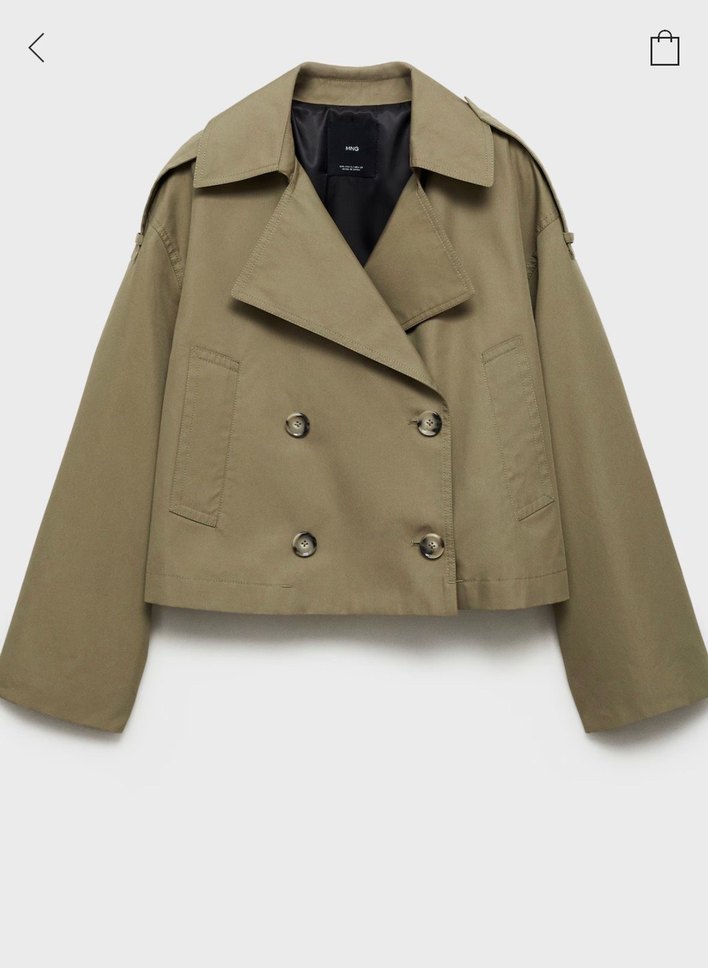 Mango çift düğmeli kısa trençkot /xs.s beden mevcuttur - Görsel 5