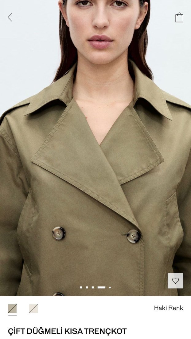 Mango çift düğmeli kısa trençkot /xs.s beden mevcuttur - Görsel 3