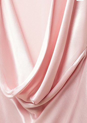 H&M sırtı açık saten elbise - Görsel 6