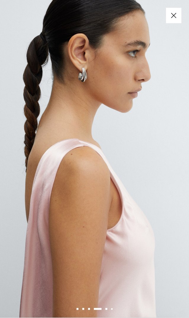 H&M sırtı açık saten elbise - Görsel 5