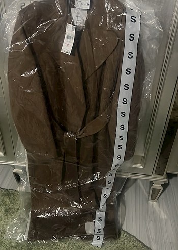 H&M el yapımı yün kemerli palto - Görsel 6