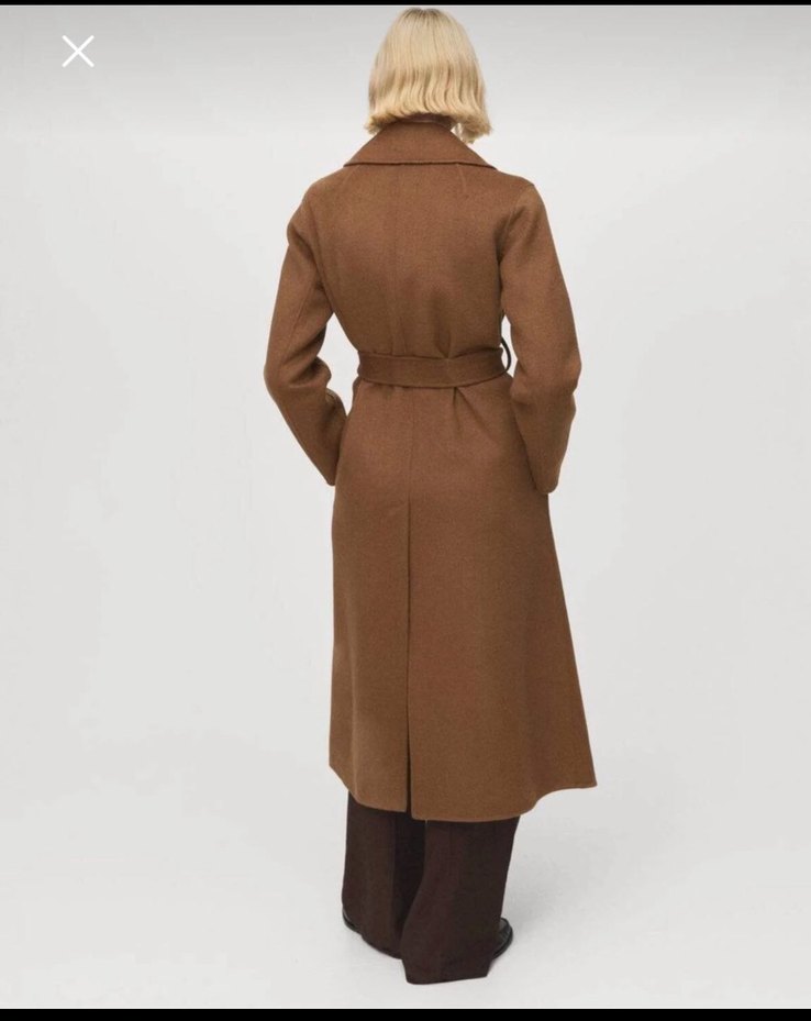 H&M el yapımı yün kemerli palto - Görsel 4