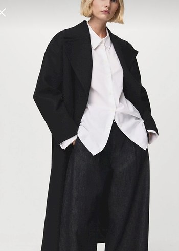 Mango kemerli. Mentego  yünlü palto - Görsel 6