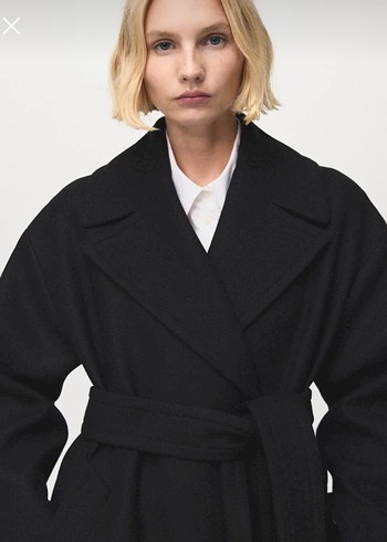 Mango kemerli. Mentego  yünlü palto - Görsel 2