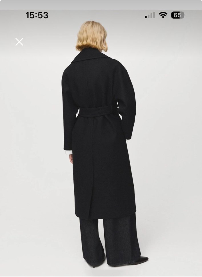 Mango kemerli. Mentego  yünlü palto - Görsel 3