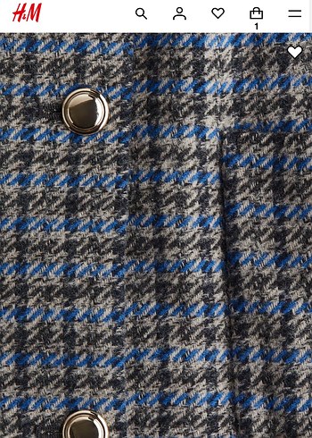 H&M oversize ceket gri kareli - Görsel 6