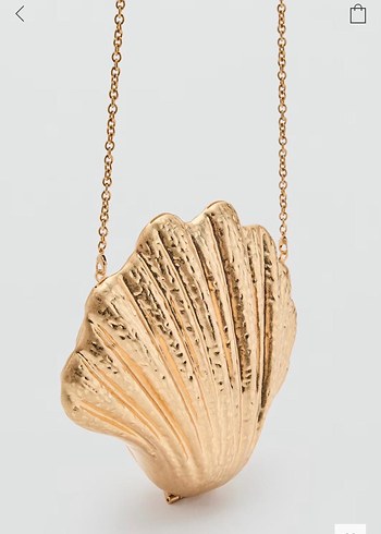 Mango Altın Renkli Zincir Detaylı Kadın Clutch Çanta - Görsel 3