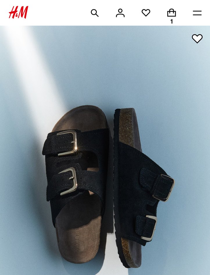 H&M süet sandalet / - Görsel 4