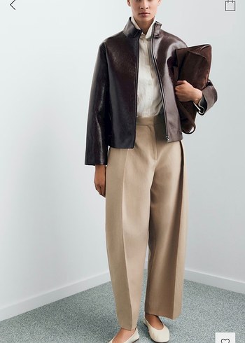 Mango perkins yaka dokulu ceket - Görsel 3