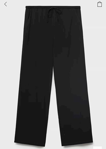 Mango bağcıklı düz kesim pantolon - Görsel 5