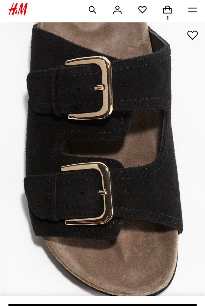 H&M Süet Tokalı Kadın Terlik - Görsel 3