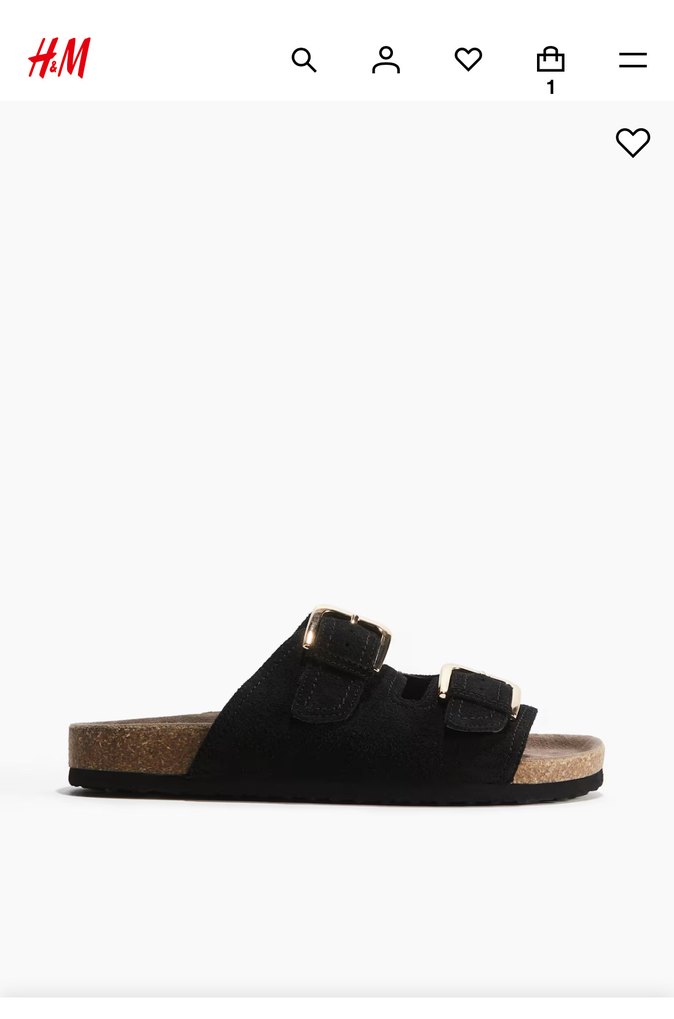 H&M Süet Tokalı Kadın Terlik - Görsel 4