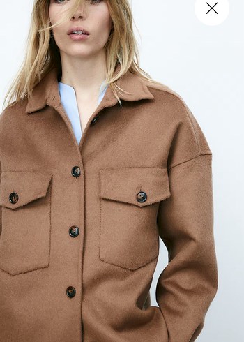 H&M yün karışımlı el yapımı gömlek ceket - Görsel 4