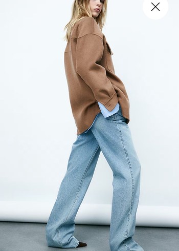 H&M yün karışımlı el yapımı gömlek ceket - Görsel 3