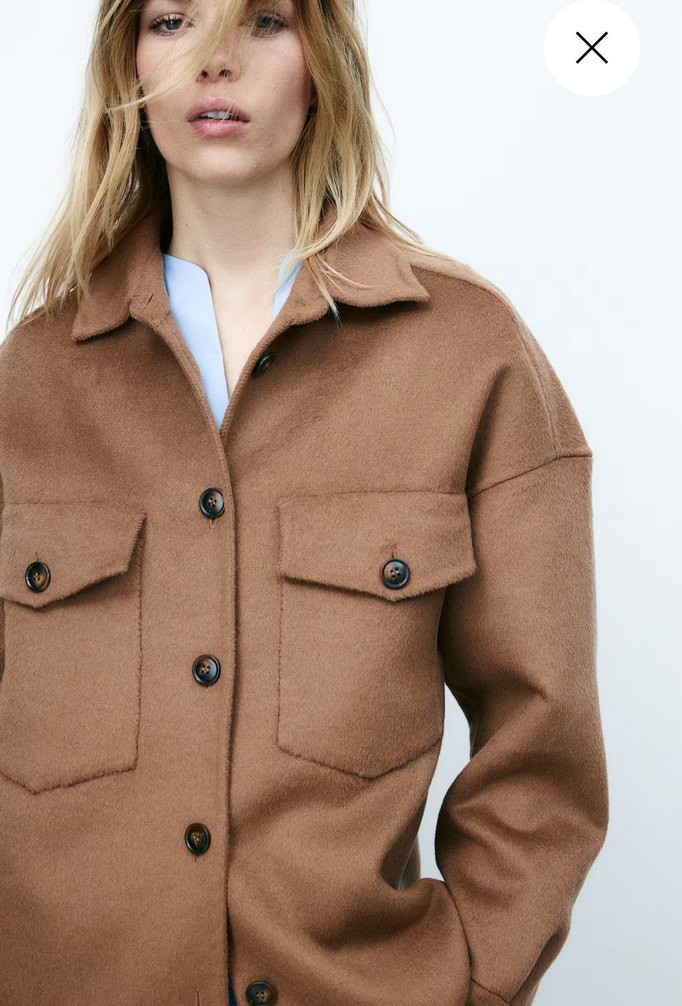 H&M yün karışımlı el yapımı gömlek ceket - Görsel 4