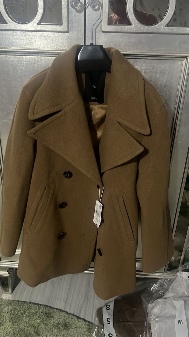 Mango menteco yünlü çift Düğmeli palto - Görsel 2