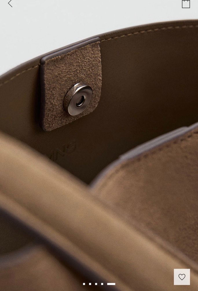 Mango kahverengi askılı çanta - Görsel 5