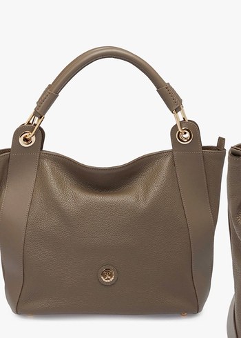 Tergan %100 Bej Deri Kadın El Çantası - Görsel 2