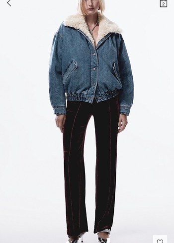 Mango Kurklu Denim Bomber Ceket