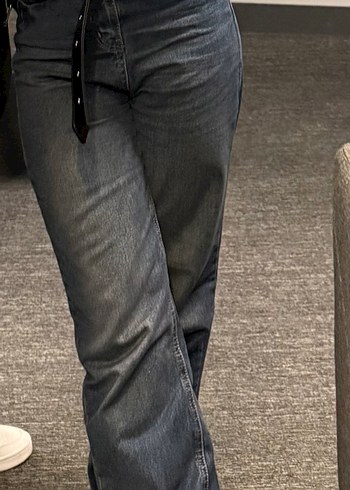 Bohem Mavi Rahat Kesim Kadın Kot Pantolon - Görsel 3