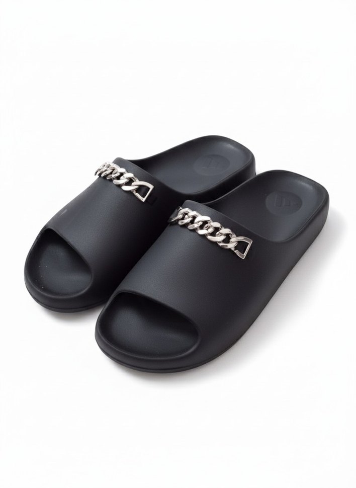 Zincir Detaylı Siyah Kadın Terlik - Görsel 2