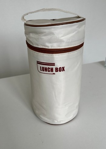 Beslenme Çantası-Beyaz Fermuarlı Lunch Box Çantalı - Görsel 3