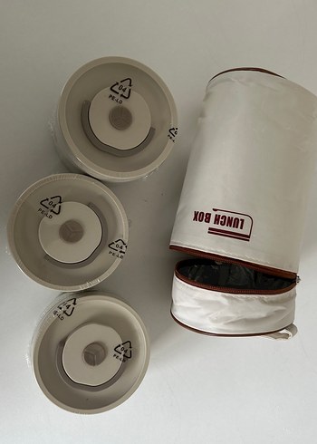 Beslenme Çantası-Beyaz Fermuarlı Lunch Box Çantalı - Görsel 2