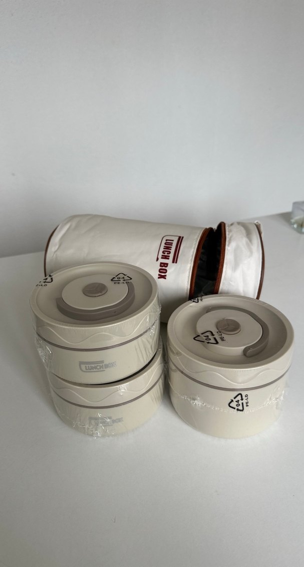 Beslenme Çantası-Beyaz Fermuarlı Lunch Box Çantalı - Görsel 4