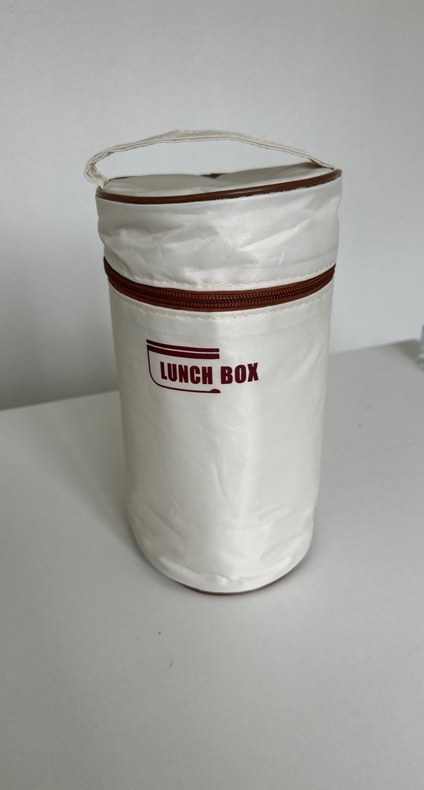 Beslenme Çantası-Beyaz Fermuarlı Lunch Box Çantalı - Görsel 3