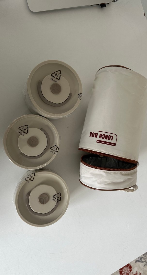 Beslenme Çantası-Beyaz Fermuarlı Lunch Box Çantalı - Görsel 2