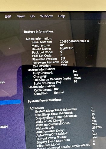 MacBook Air Orjinal Batarya 102 defa şarj - Görsel 6