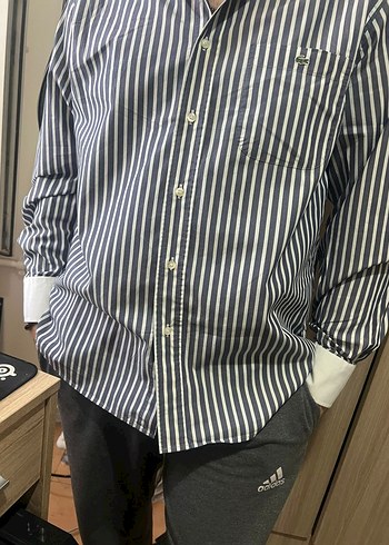 Lacoste Erkek Çizgili Uzun Kollu Gömlek - Görsel 4