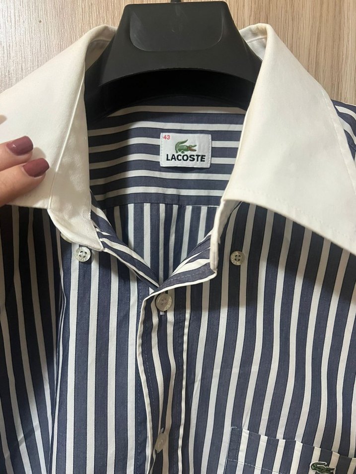 Lacoste Erkek Çizgili Uzun Kollu Gömlek - Görsel 3