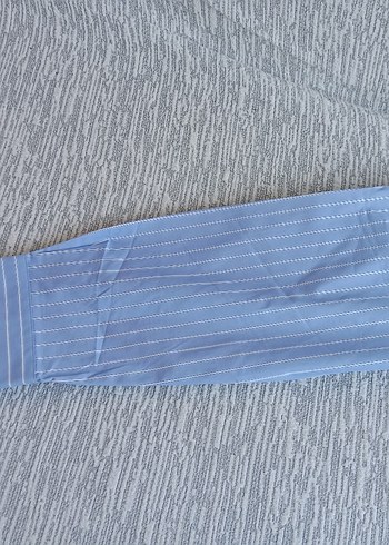 Lacoste Mavi Kısa Kollu Keten Gömlek - Görsel 12