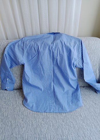 Lacoste Mavi Kısa Kollu Keten Gömlek - Görsel 6