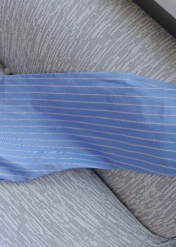 Lacoste Mavi Kısa Kollu Keten Gömlek - Görsel 13