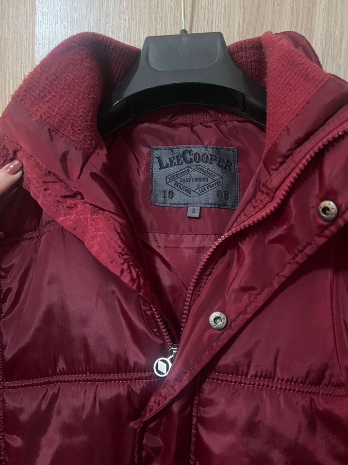 Lee Cooper unisex Bordo Düğmeli Kışlık Ceket - Görsel 2