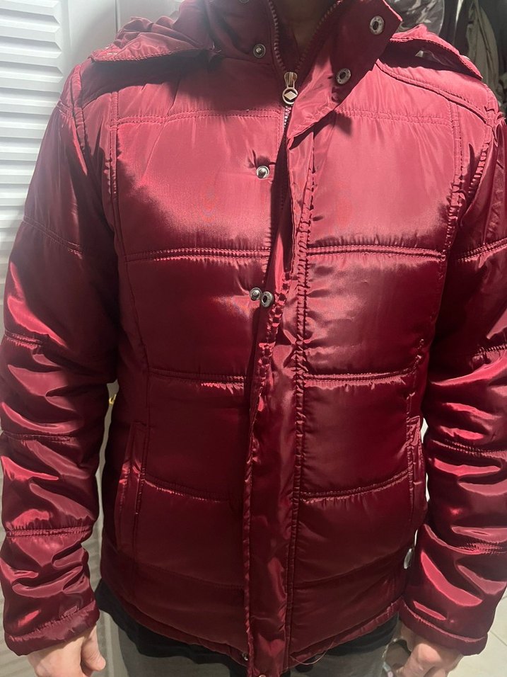 Lee Cooper unisex Bordo Düğmeli Kışlık Ceket - Görsel 3