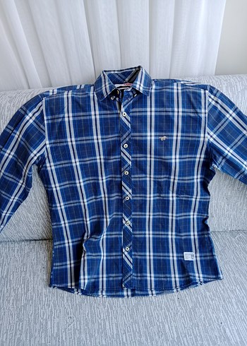 Mavi Kareli Kısa Kollu Erkek Gömlek - Görsel 6