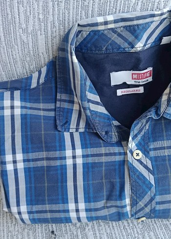 Mavi Kareli Kısa Kollu Erkek Gömlek - Görsel 4