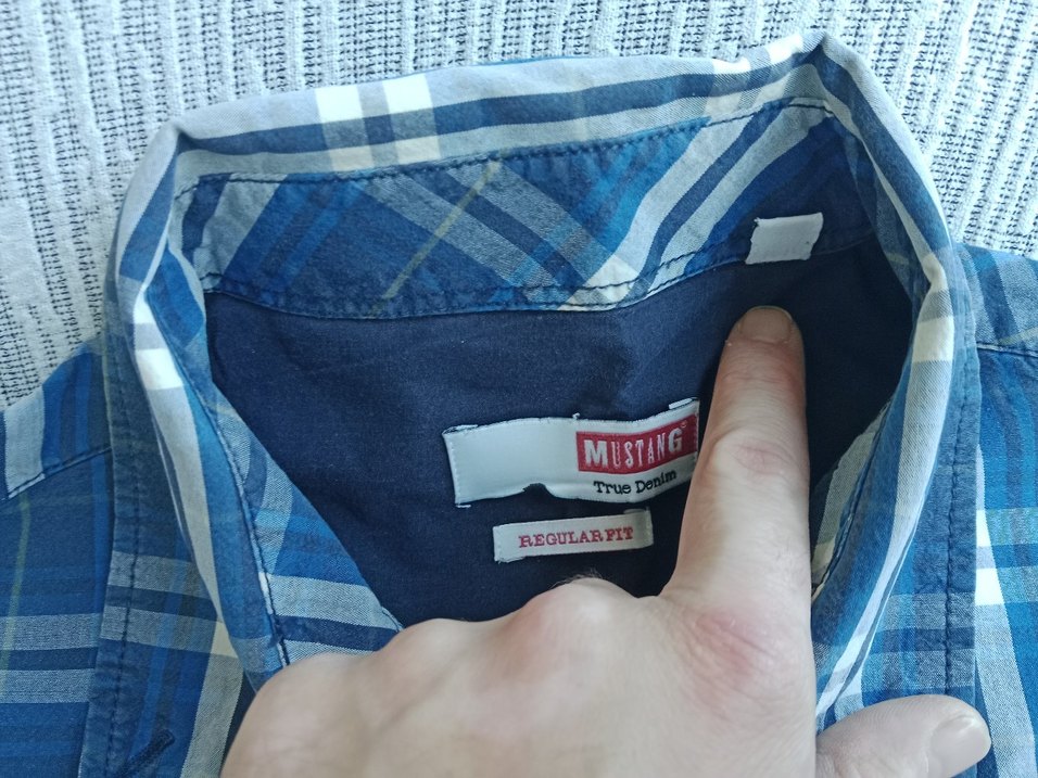 Mavi Kareli Kısa Kollu Erkek Gömlek - Görsel 2