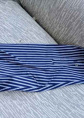 Lacoste Mavi Çizgili Kısa Kollu Erkek Gömlek - Görsel 7