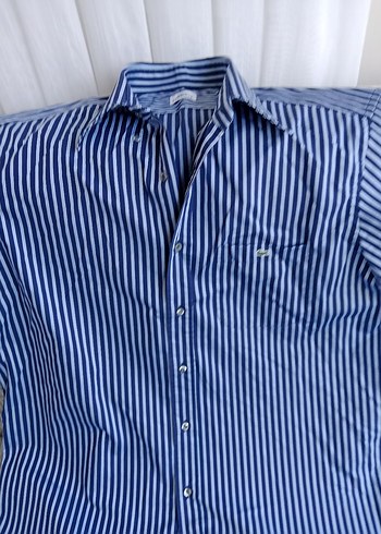 Lacoste Mavi Çizgili Kısa Kollu Erkek Gömlek - Görsel 2