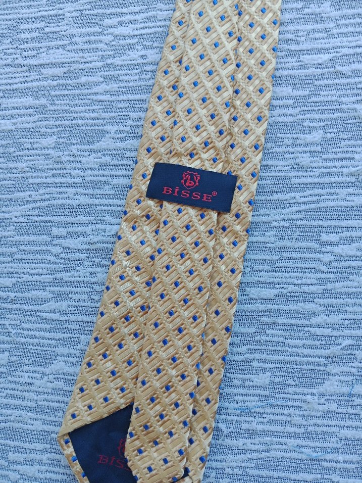 Mavi Parlak Desenli Erkek Kravat - Görsel 5