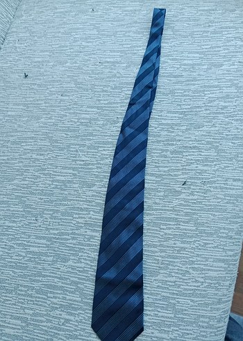 Erkek Mavi Çizgili Kravat ABBATE - Görsel 4