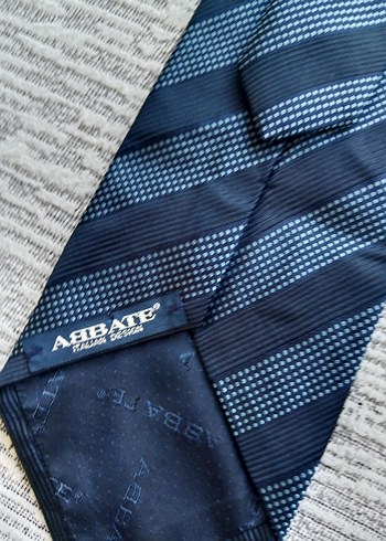 Erkek Mavi Çizgili Kravat ABBATE - Görsel 3