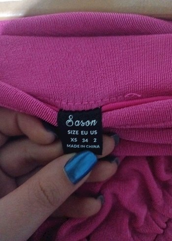 Pembe Drapeli Midi Yırtmaçlı Etek - Görsel 5