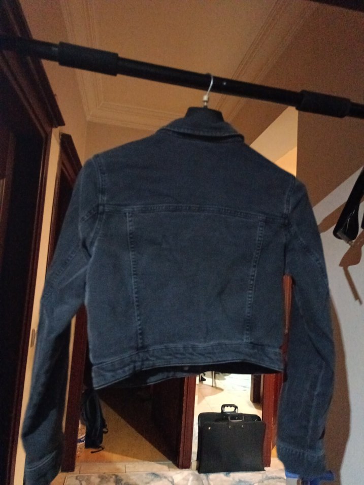 Düğmeli Siyah Kadın Kot Ceket - Görsel 2