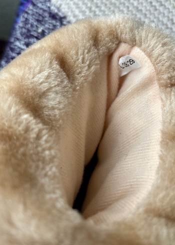 Kahverengi kız- Erkek Çocuk Sıcak Peluş Panduf - Görsel 3