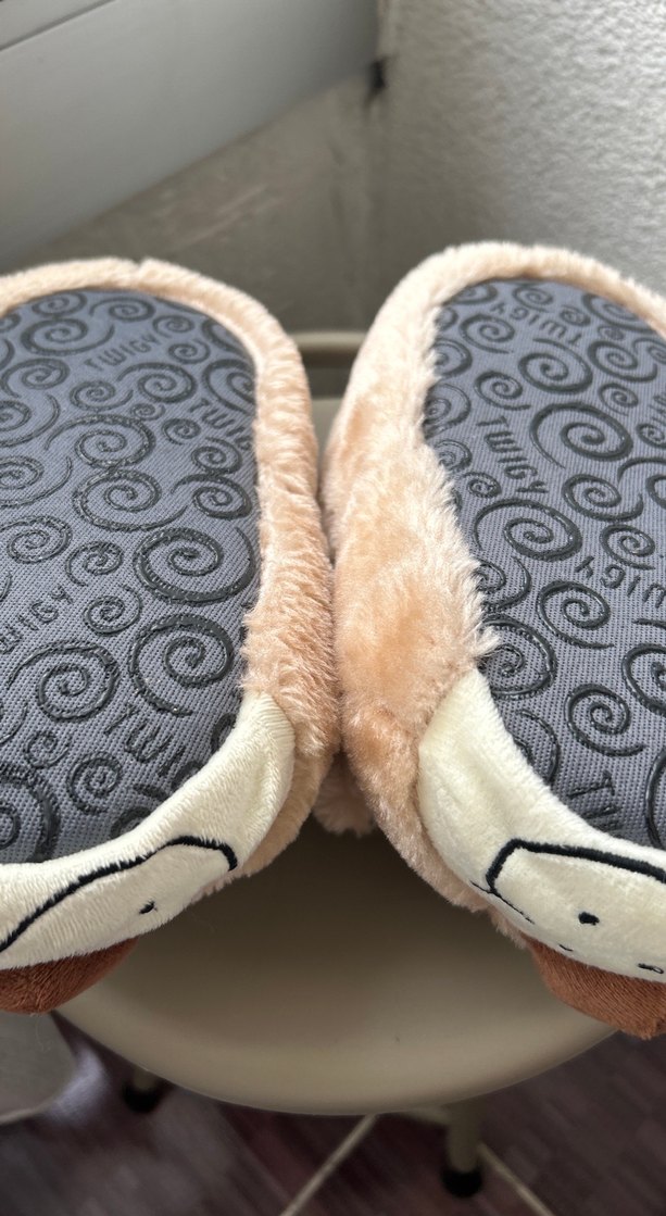 Kahverengi kız- Erkek Çocuk Sıcak Peluş Panduf - Görsel 5